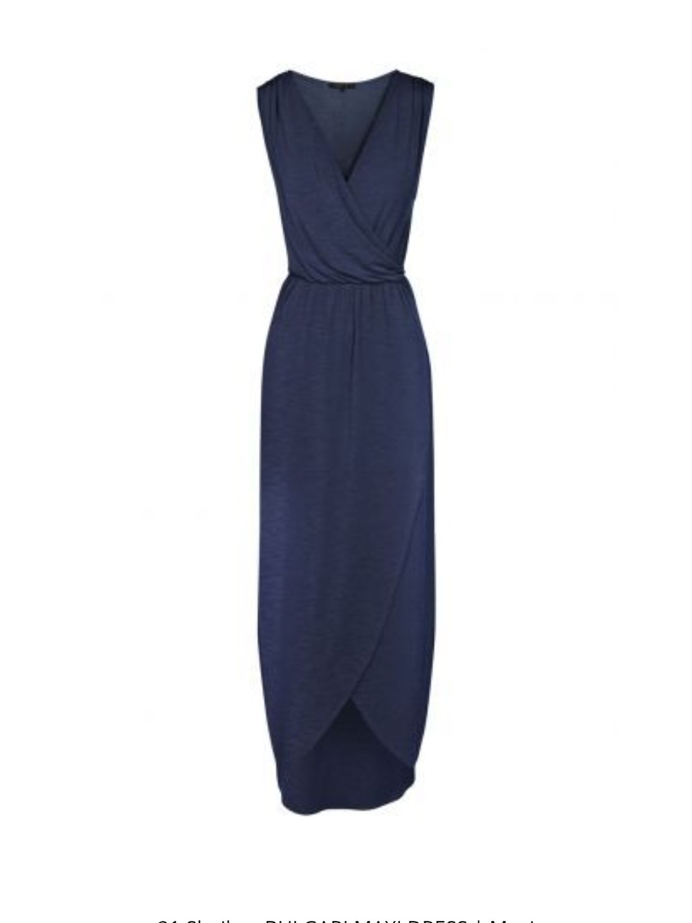 Navy Wrap-Front Maxi Dress